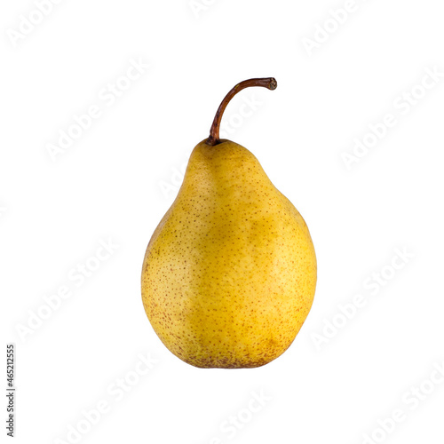 Juicy ripe yellow autumn pear isolated on white background