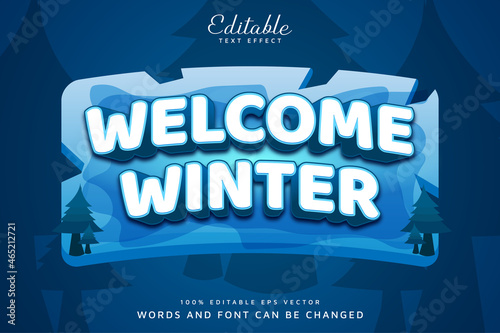 Welcome Winter Editable 3D Text Effect