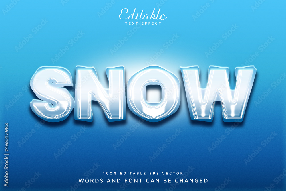 Snow Ice Effect Editable Text Effect