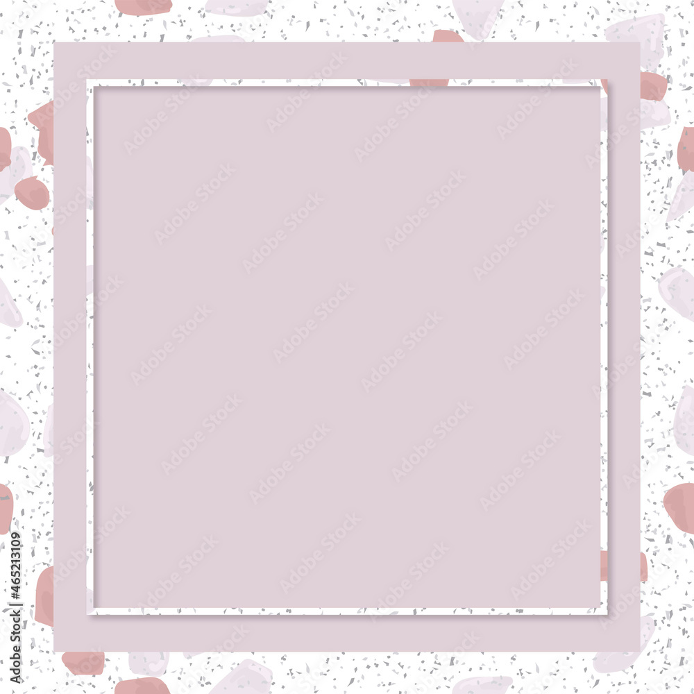 Pink terrazzo frame vector with text space Pink terrazzo frame vector with text space