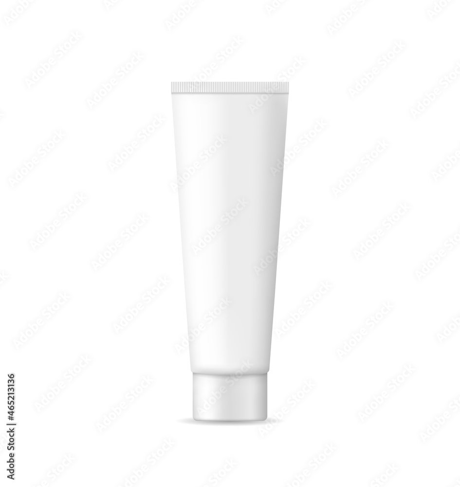 Tube of toothpaste. White package for cosmetic, cream, lotion and gel. Mockup of tube with cap. Realistic white plastic container for beauty, care, hygiene. Mock up of bottle for tooth paste. Vector Tube of toothpaste. White package for cosmetic, cream, lotion and gel. Mockup of tube with cap. Realistic white plastic container for beauty, care, hygiene. Mock up of bottle for tooth paste. Vector