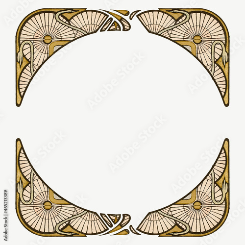 Art nouveau pattern element vector, remixed from the artworks of Alphonse Maria Mucha