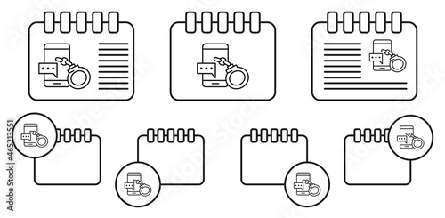 Bribe, mobile phone, clamp vector icon in calender set illustration for ui and ux, website or mobile application