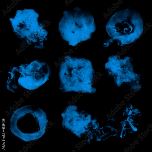 Smoke textured effect vector, in blue design set