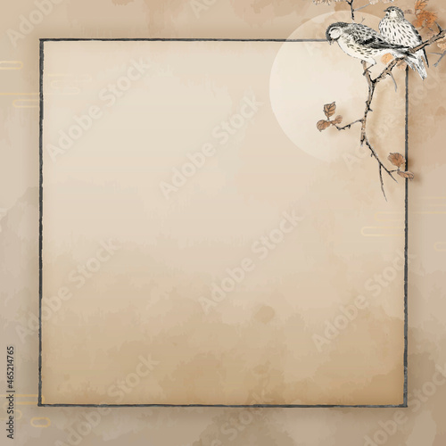 Blank square bird frame vector