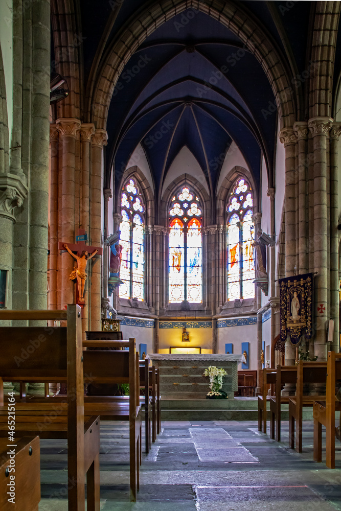Carantec. Chœur de l'église Saint-Carantec. Finistère. Bretagne