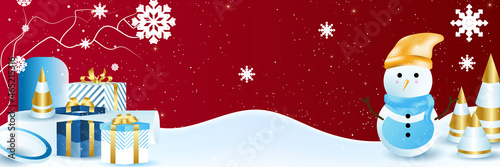 Christmas winter decoration background. Merry Christmas banner or party invitation background. Merry Christmas Vector illustration.