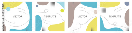 Vector set of unusual abstract backgrounds in minimalistic trendy style	