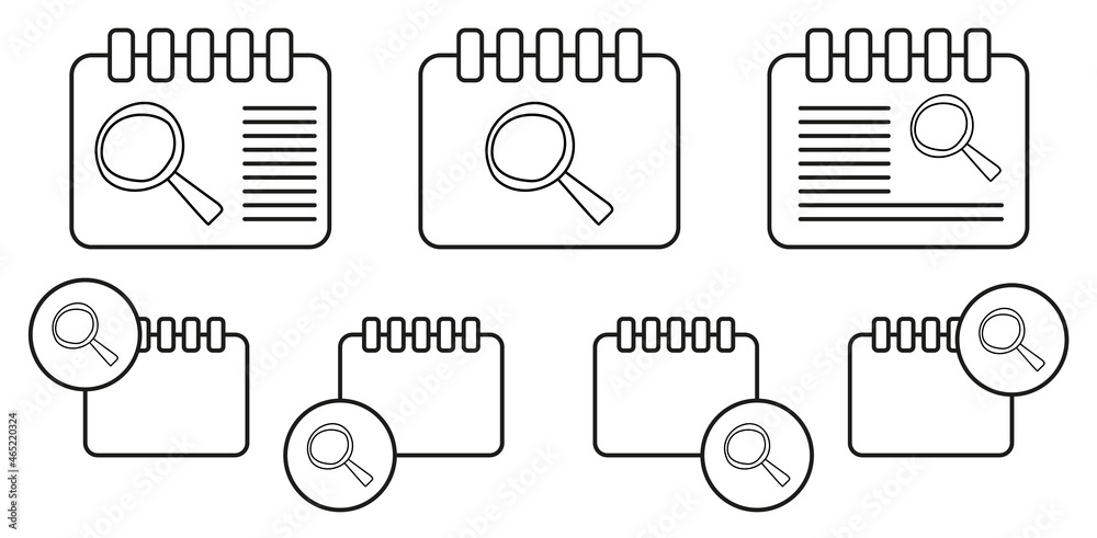 Magnifier sketch vector icon in calender set illustration for ui and ux, website or mobile application Magnifier sketch vector icon in calender set illustration for ui and ux, website or mobile application