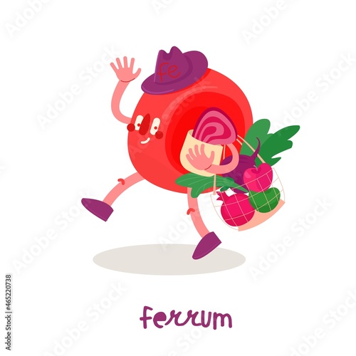 Ferrum. Cartoon character in a trendy style.