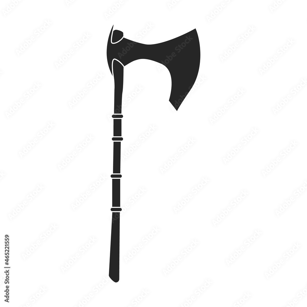 Axe of medieval vector black icon. Vector illustration weapon ancient on white background. Isolated black illustration icon axe of medieval . Axe of medieval vector black icon. Vector illustration weapon ancient on white background. Isolated black illustration icon axe of medieval .
