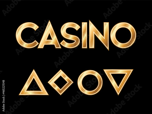 Art deco Casino vip card with poker symbols, vector illustration