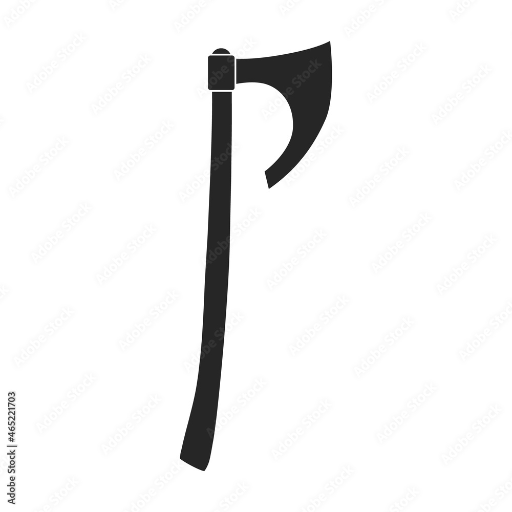 Axe of medieval vector black icon. Vector illustration weapon ancient on white background. Isolated black illustration icon axe of medieval .