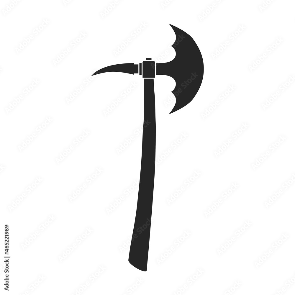 Axe of medieval vector black icon. Vector illustration weapon ancient on white background. Isolated black illustration icon axe of medieval . Axe of medieval vector black icon. Vector illustration weapon ancient on white background. Isolated black illustration icon axe of medieval .