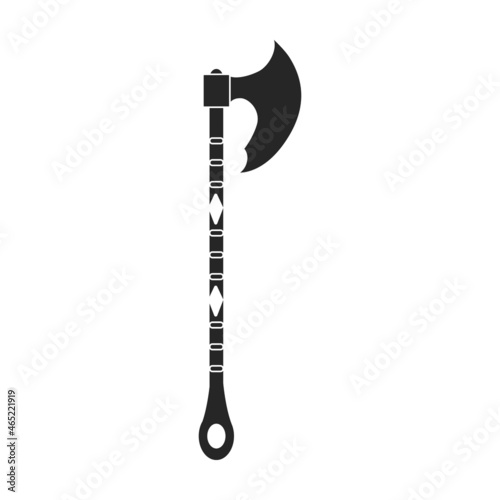 Axe of medieval vector black icon. Vector illustration weapon ancient on white background. Isolated black illustration icon axe of medieval .