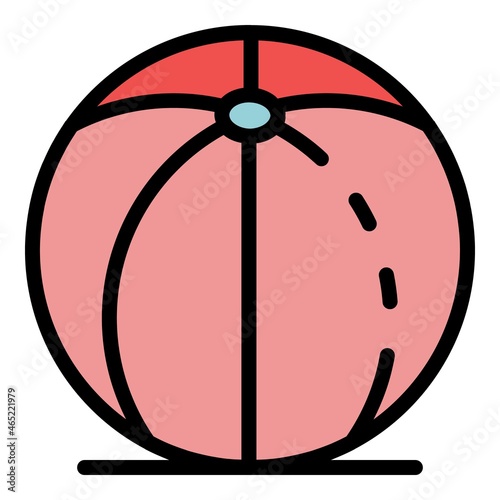 Beach kid ball icon. Outline beach kid ball vector icon color flat isolated