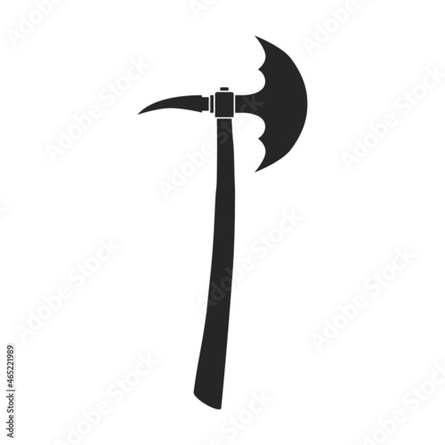 Axe of medieval vector black icon. Vector illustration weapon ancient on white background. Isolated black illustration icon axe of medieval .
