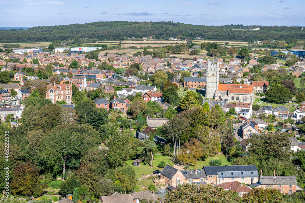 The town of Carisbrooke on the isle of Wight from Carisbrooke Castle walls