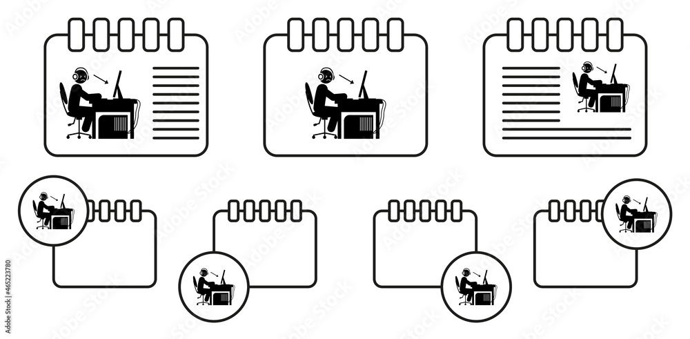 Man concentrate vector icon in calender set illustration for ui and ux, website or mobile application Man concentrate vector icon in calender set illustration for ui and ux, website or mobile application