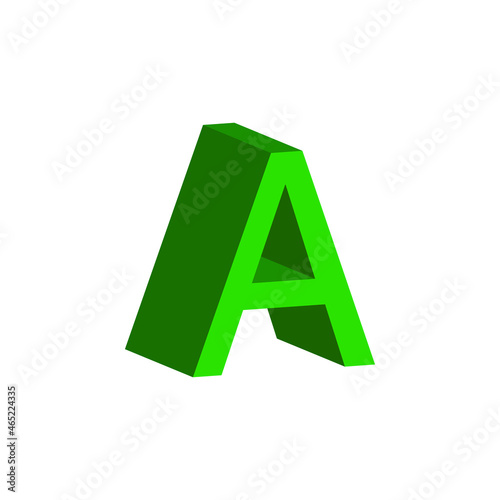 Free Download 3D Text of Green alphabet. Big letter. Isolated on white background. clip art illustration vector. - GFXLoad