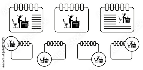 Man stunned vector icon in calender set illustration for ui and ux, website or mobile application