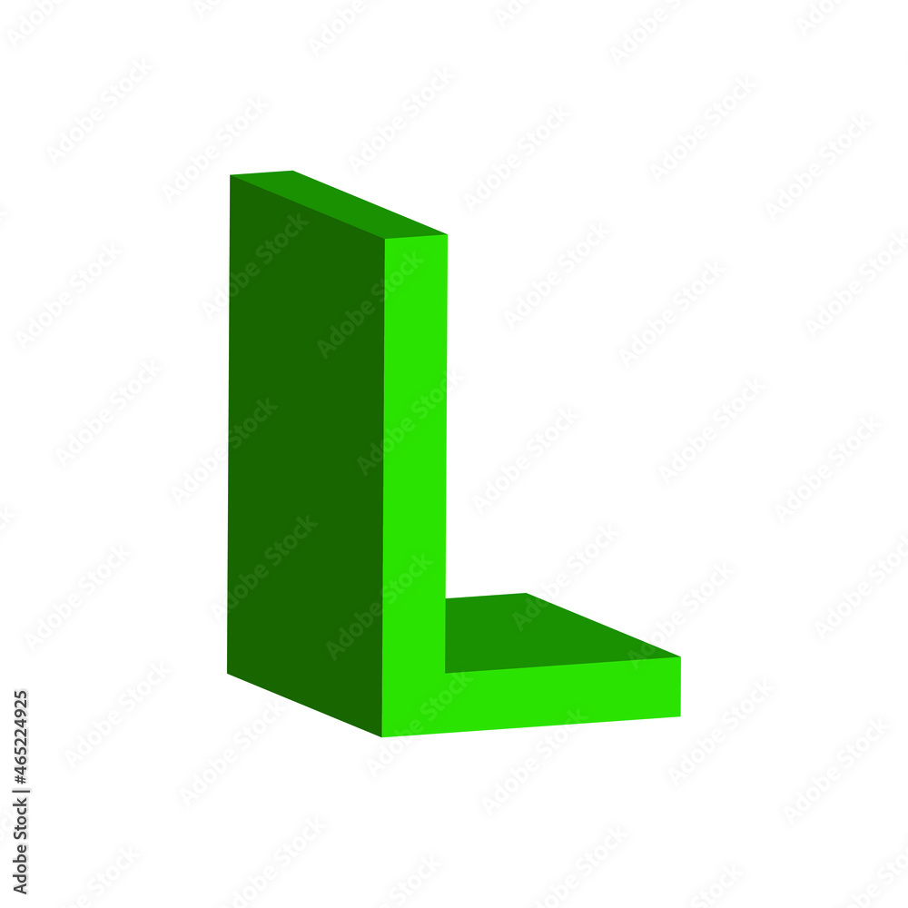 3D Text of Green alphabet. Big letter. Isolated on white background. clip art illustration vector. 3D Text of Green alphabet. Big letter. Isolated on white background. clip art illustration vector.