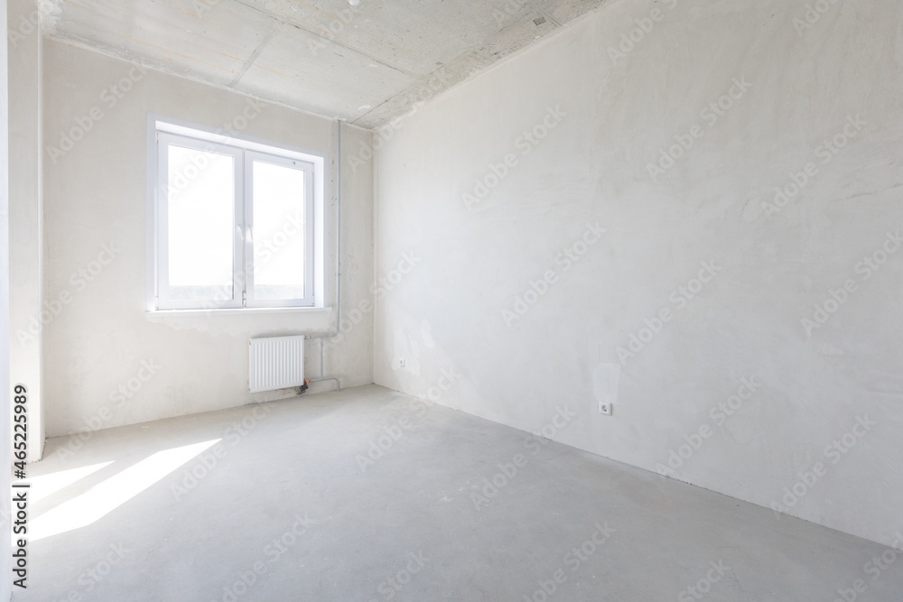 interior of the apartment without decoration in gray colors interior of the apartment without decoration in gray colors