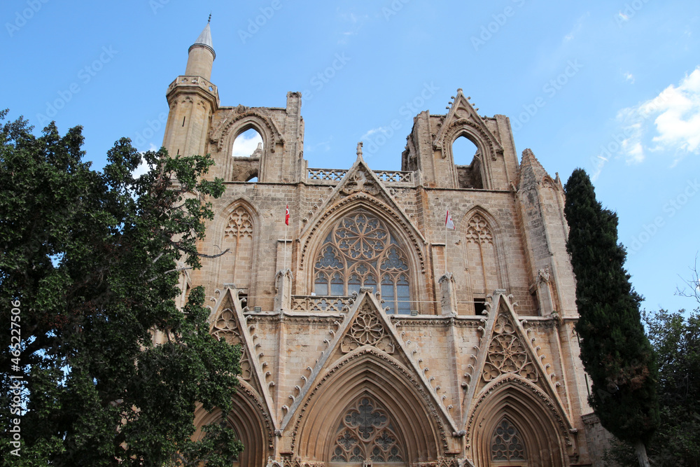 Lala Mustafa Pasha Mosque formerly St. Nicholas Cathedral in the old town of Famagusta, Northern Cyprus   