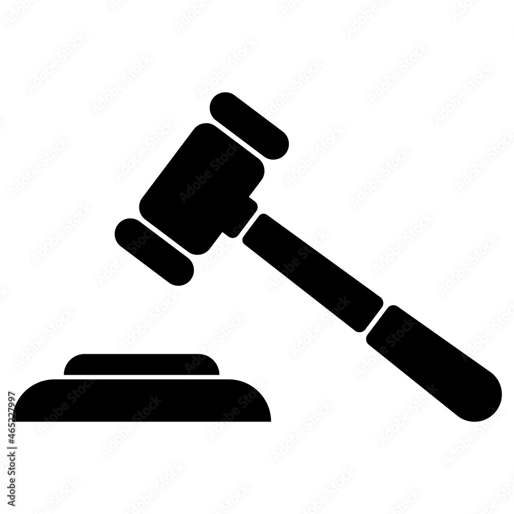 Judge hammer icon, gavel law, hammer for sentencing and bills, court, justice, with stand Judge hammer icon, gavel law, hammer for sentencing and bills, court, justice, with stand
