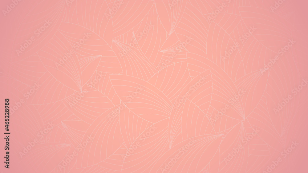 Fall autumn floral pink orange background with leaves - obrazy, fototapety, plakaty 