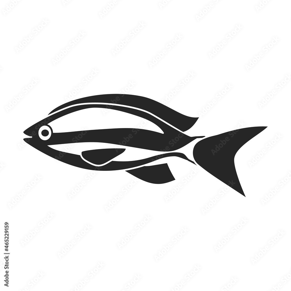 Tropical fish vector black icon. Vector illustration exotic aunafish on white background. Isolated black illustration icon of tropical fish . Tropical fish vector black icon. Vector illustration exotic aunafish on white background. Isolated black illustration icon of tropical fish .