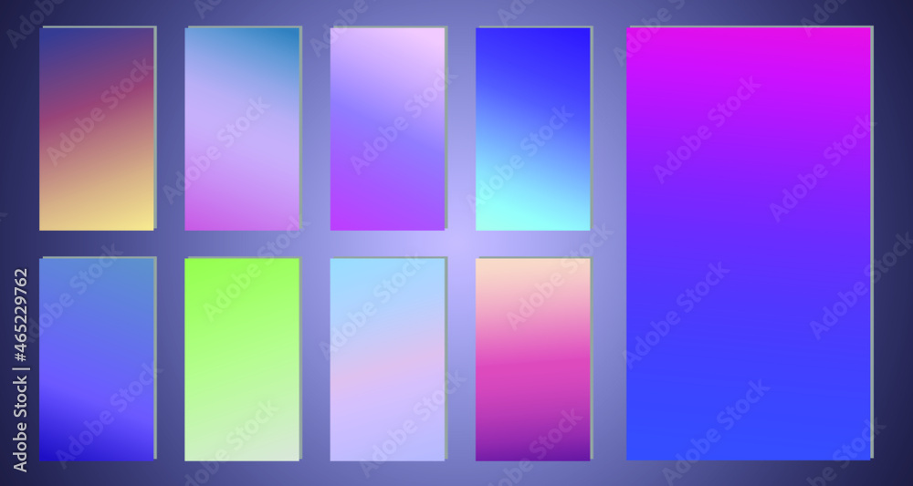 Obraz premium Abstract colorful vector blurred gradient backgrounds. Holographic template for your cover and design
