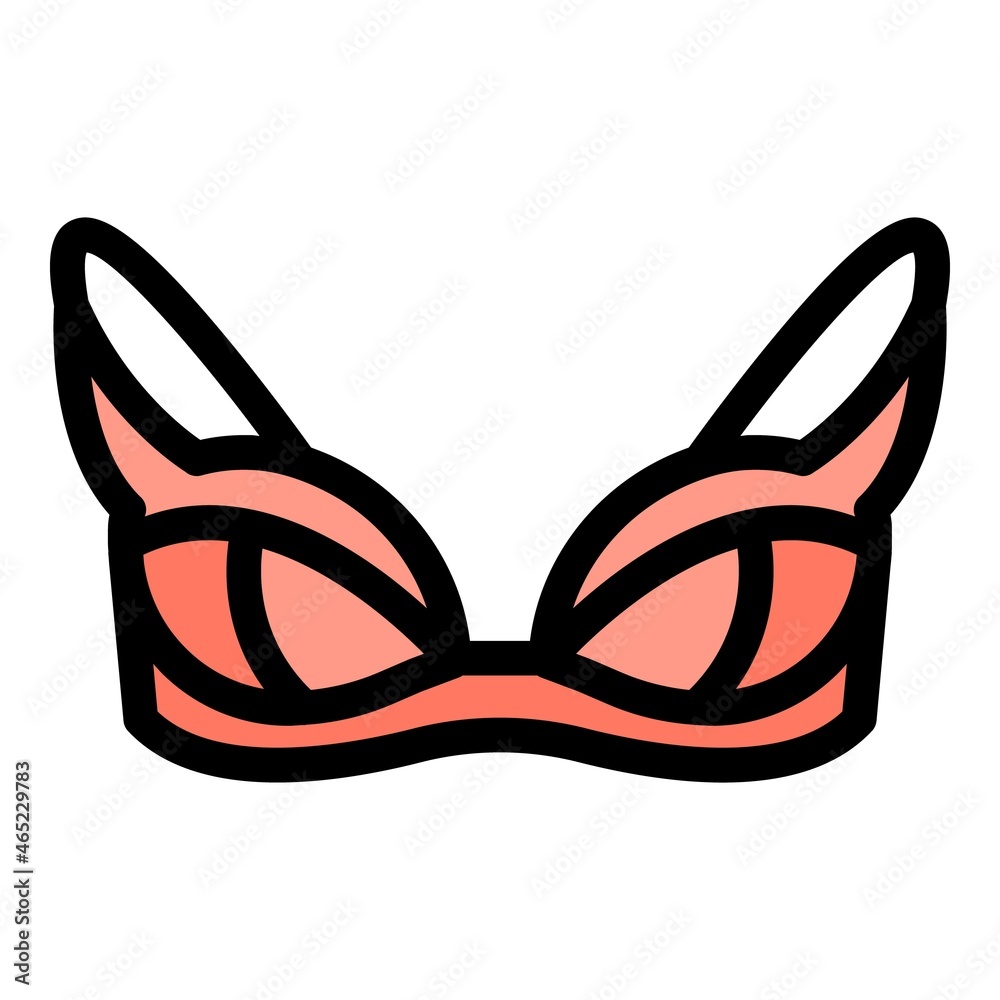 Beach bra icon. Outline beach bra vector icon color flat isolated Beach bra icon. Outline beach bra vector icon color flat isolated