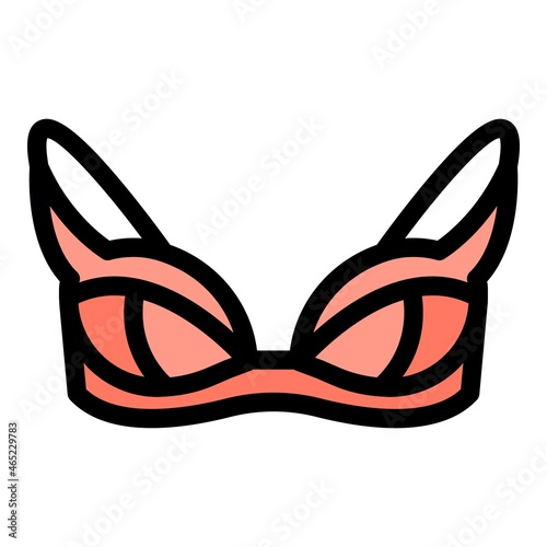 Beach bra icon. Outline beach bra vector icon color flat isolated