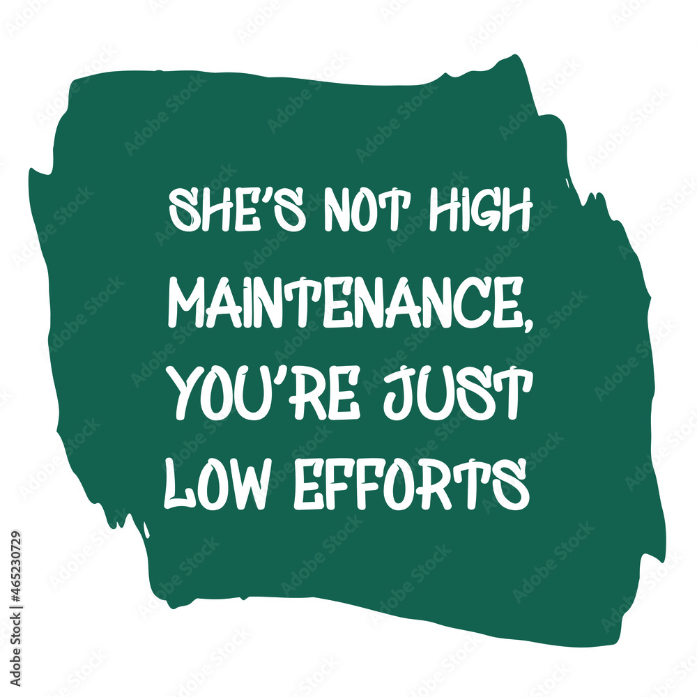 She’s not high maintenance, you’re just low efforts.. Vector Quote
