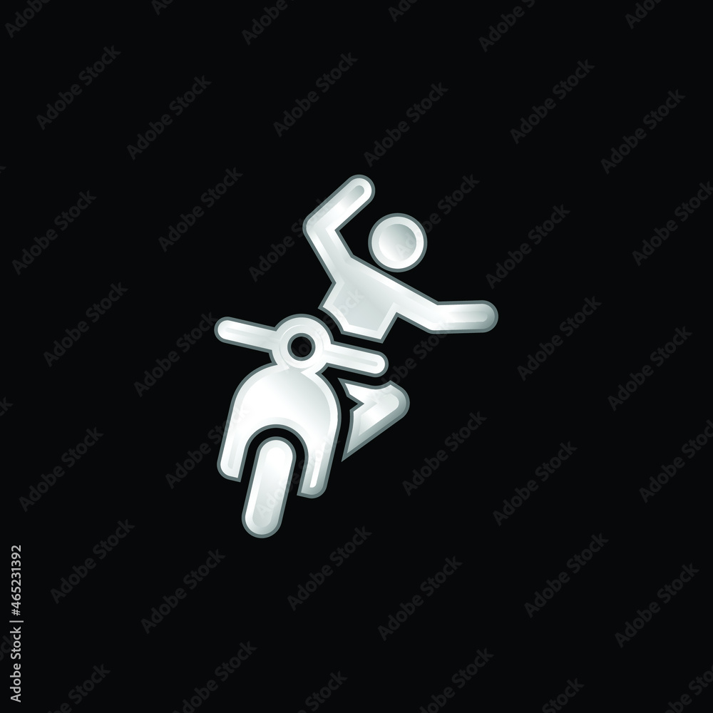 Accident silver plated metallic icon Accident silver plated metallic icon