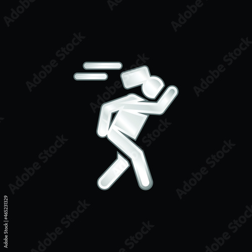 Accident silver plated metallic icon