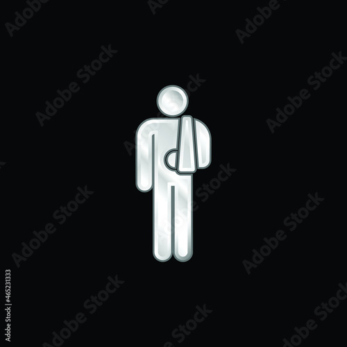 Accident silver plated metallic icon
