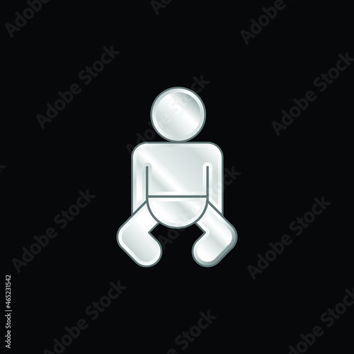 Baby Black Body silver plated metallic icon