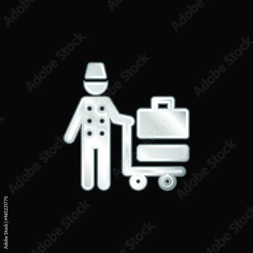 Bellhop silver plated metallic icon