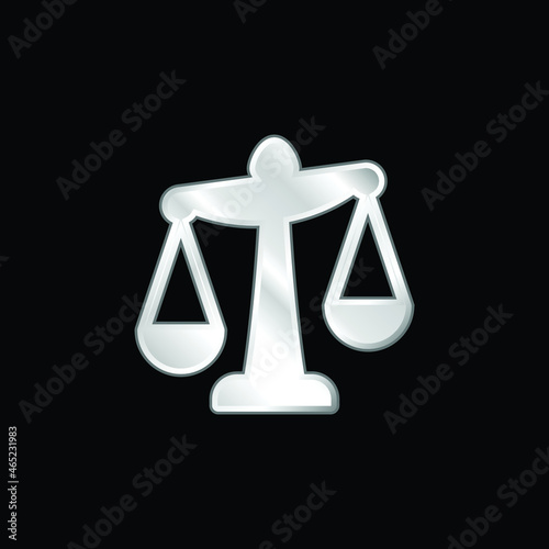 Balance silver plated metallic icon