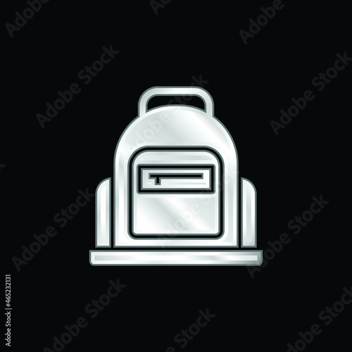 Bag silver plated metallic icon