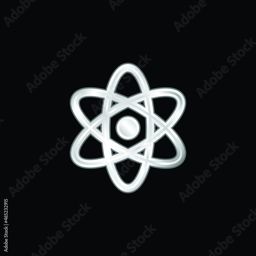 Atomic silver plated metallic icon