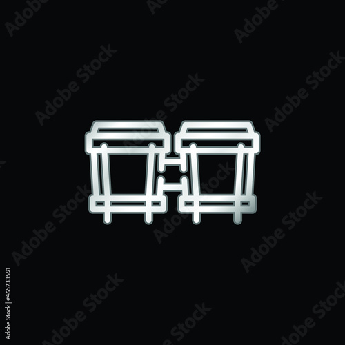 Bongos silver plated metallic icon