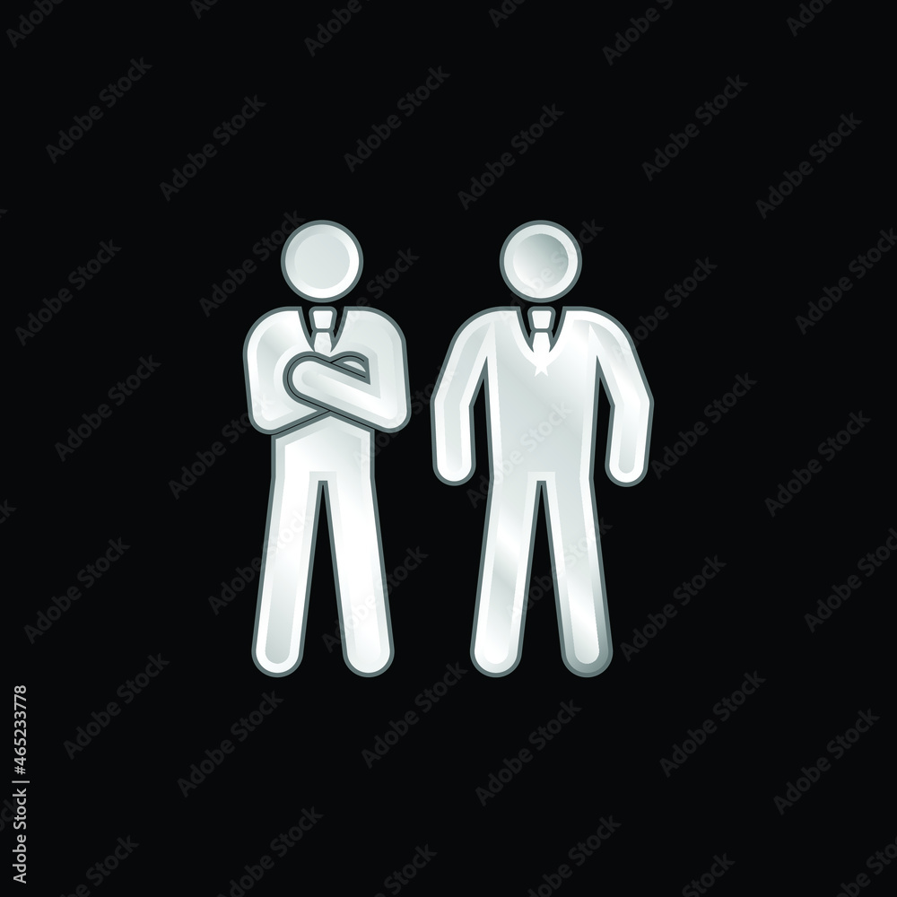Bodyguard silver plated metallic icon Bodyguard silver plated metallic icon