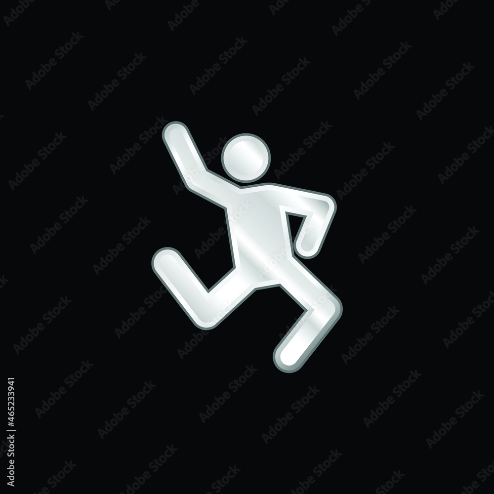 Breakdance silver plated metallic icon