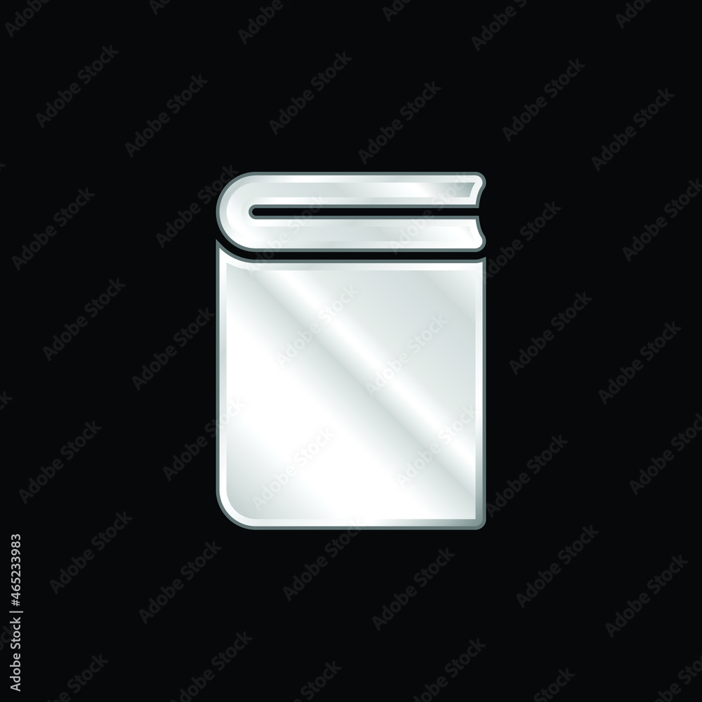 Book silver plated metallic icon Book silver plated metallic icon