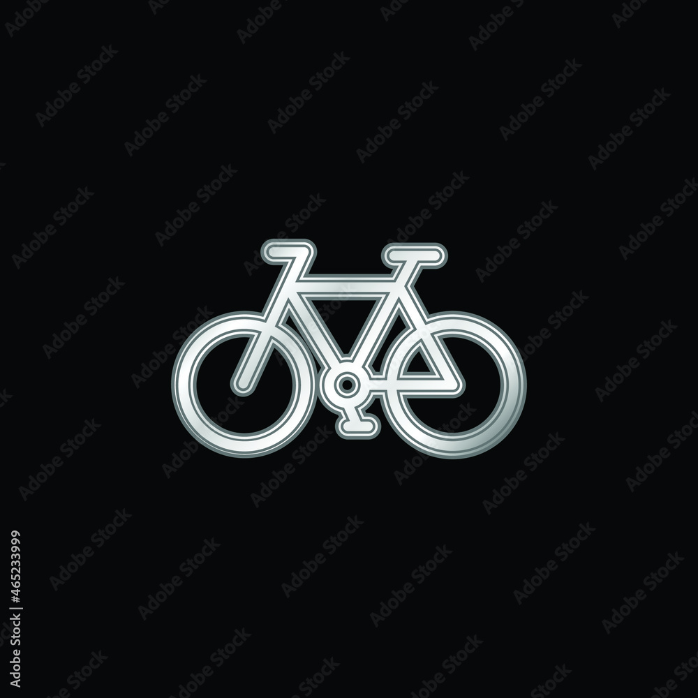 Bicycle silver plated metallic icon Bicycle silver plated metallic icon