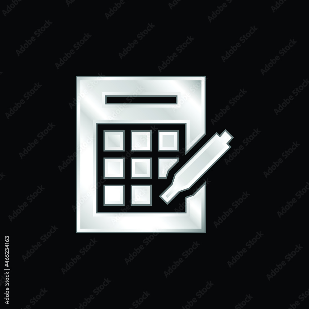 Bingo silver plated metallic icon