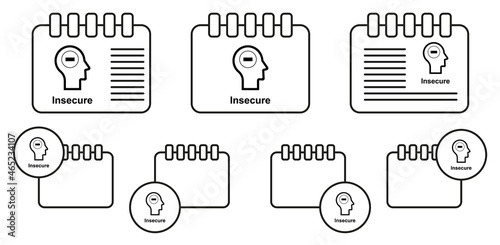 Human mind, insecure vector icon in calender set illustration for ui and ux, website or mobile application